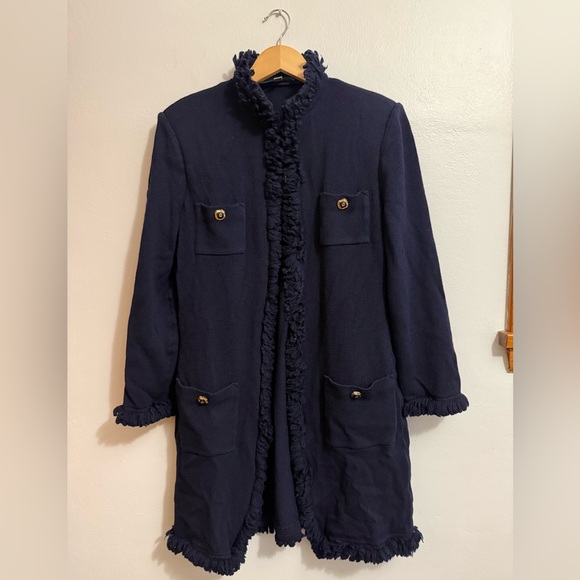 St. John Basics Santana Knit Rockstar Fringe Jacket - Picture 8 of 8